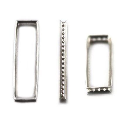 Zen Rectangle Eternity Design Frames Sterling Silver .925 Amoracast - Pendants
