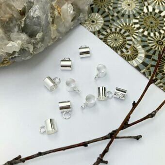 Slide On Tube Bail with Closed Charm Ring Sterling Silver .925