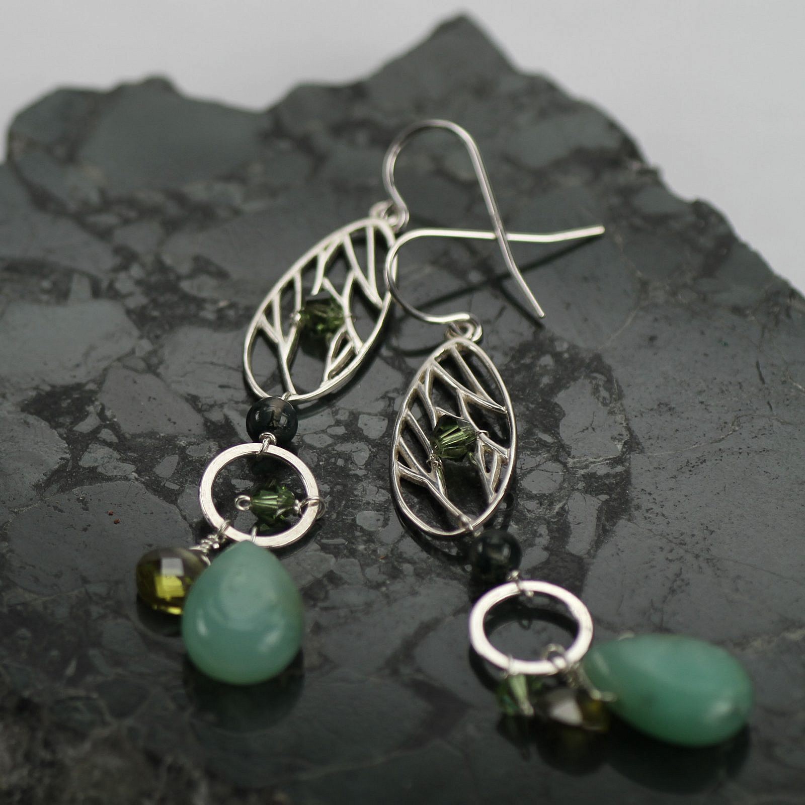 Branches Oval Drop Frame Sterling Silver .925 Amoracast - Pendants - Image 3