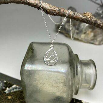 Alternative view of Branches Teardrop Frame Sterling Silver .925 Amoracast - Pendants Charms