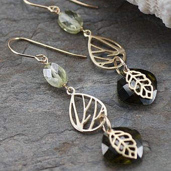 Alternative view of Raspberry Leaf Brushed 14kt Gold Vermeille Amoracast - Connectors Pendants Charms