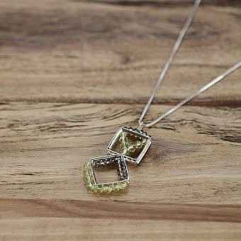 Alternative view of Small Cubist Square Eternity Design Frames Sterling Silver .925 Amoracast - Pendants
