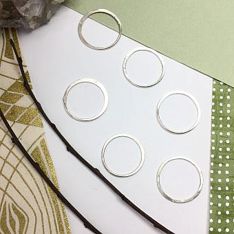 18mm 18ga Closed Soldered Ring Circle Half Flat Sterling Silver .925