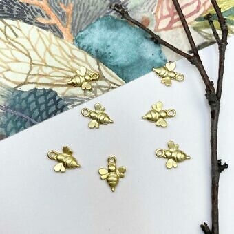 Alternative view of Bumble Bee Brushed 14kt Gold Vermeille Amoracast - Pendants Charms
