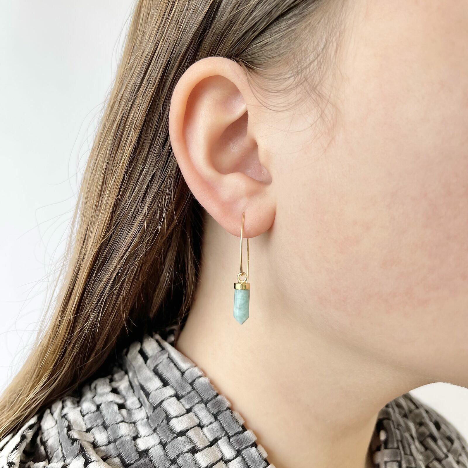 Large Marquise Hook Earrings 14kt Gold Filled - Image 2