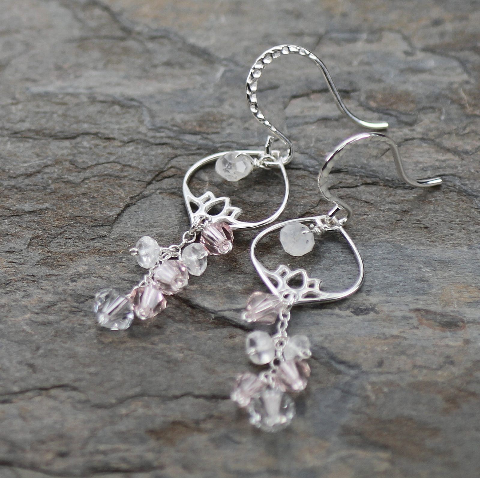 Lotus Flower Lamp Marquise Drop Frame Sterling Silver .925 Amoracast - Pendants Charms - Image 3
