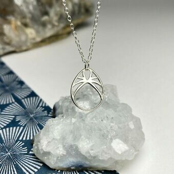 Alternative view of Deco Arc Drop Brushed 14kt Gold Vermeille Amoracast - Pendants Charms