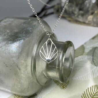 Alternative view of Small Deco Palm Leaf Sterling Silver .925 Amoracast - Pendants Charms