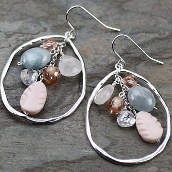 Alternative view of X-Large Organic Teardrop Pear Frame Sterling Silver .925 Amoracast - Pendants