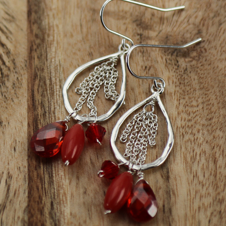 Medium Organic Teardrop Pear Frame Sterling Silver .925 Amoracast - Pendants - Image 10
