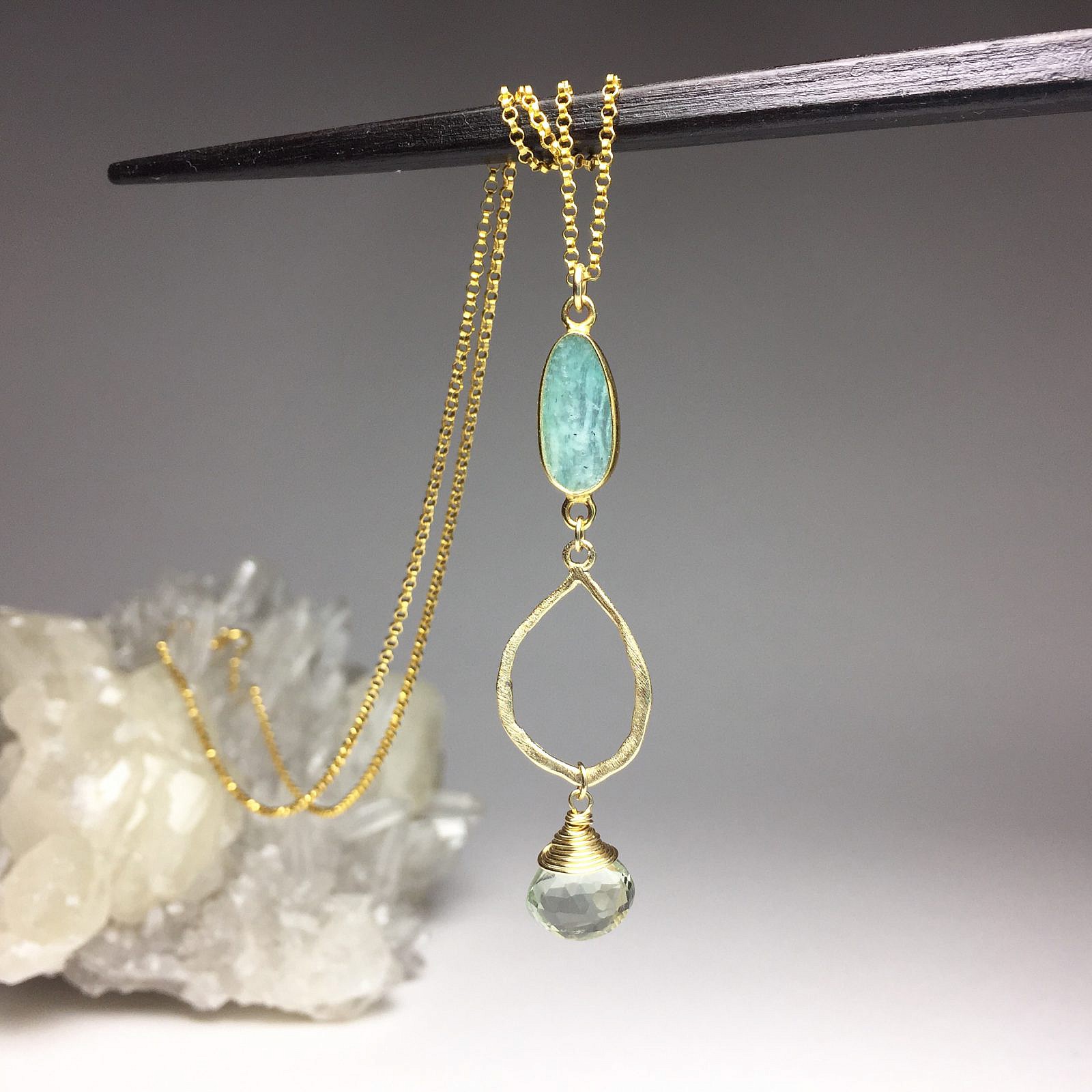 Medium Organic Teardrop Pear Frame Sterling Silver .925 Amoracast - Pendants - Image 7