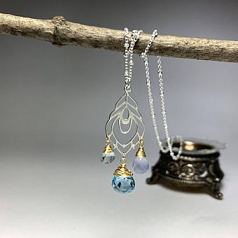 Alternative view of Large Peacock Feather Sterling Silver .925 Amoracast - Connectors Pendants