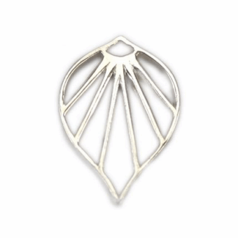 Large Deco Palm Leaf Sterling Silver .925 Amoracast - Pendants Charms