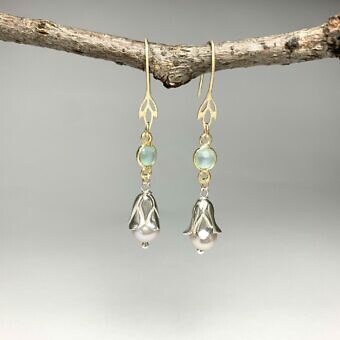 fx25s lily of the valley flower cone end tassel bead cap sterling silver 925 amoracast design 3