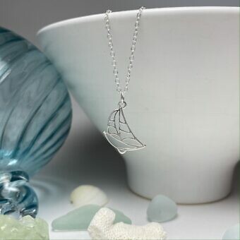 Alternative view of Sailboat Brushed 14kt Gold Vermeille Amoracast – Connectors Pendants Charms