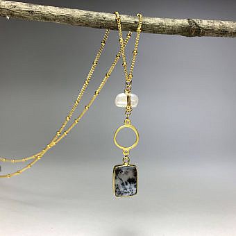 Alternative view of Small Organic Round Circle Frame Satin 14kt Gold Vermeille Amoracast - Connectors Pendants Charms
