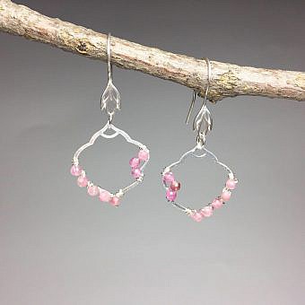 Alternative view of Iris Flower Hook Earrings Sterling Silver .925 Amoracast