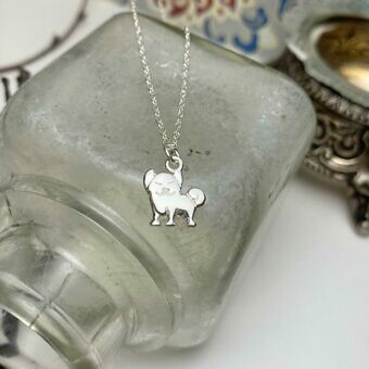 Alternative view of Shiba Inu Dog Brushed 14kt Gold Vermeille Amoracast - Pendants Charms