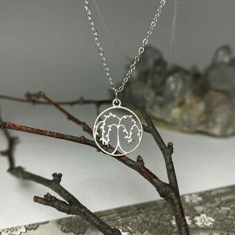 Alternative view of Willow Tree Organic Round Circle Frame Sterling Silver .925 Amoracast - Pendants Charms