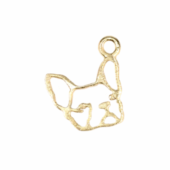 Frenchy the Bulldog Brushed 14kt Gold Vermeille Amoracast - Connectors Pendants Charms
