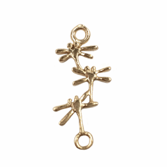 Triple Dragonflies Brushed 14kt Gold Vermeille Amoracast - Connectors Pendants