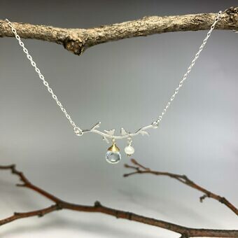 Alternative view of Serenading Birds on Branch Connector Sterling Silver .925 Amoracast - Connectors Pendants