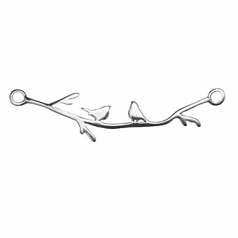 Serenading Birds on Branch Connector Sterling Silver .925 Amoracast - Connectors Pendants