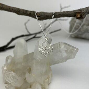 Alternative view of Lotus Pond Flower Moroccan Frame Brushed 14kt Gold Vermeille Amoracast - Pendants Charms