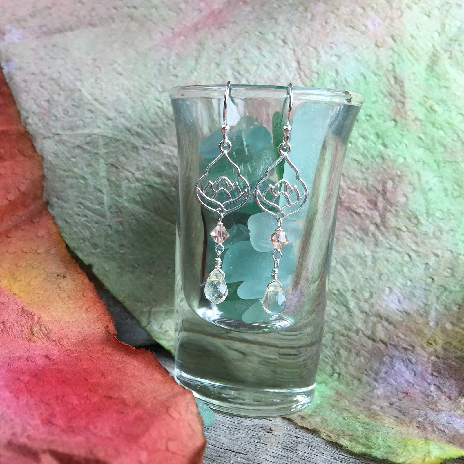 Lotus Pond Flower Moroccan Frame Sterling Silver .925 Amoracast - Pendants - Image 4