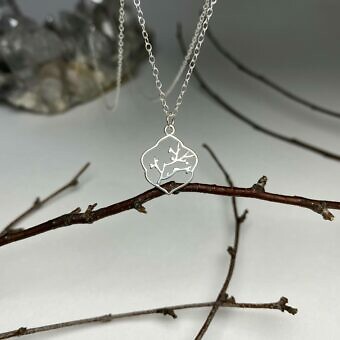 Alternative view of Cherry Tree Branches Moroccan Frame Brushed 14kt Gold Vermeille Amoracast - Pendants Charms