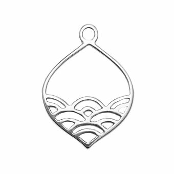 Calm Seas Waves Drop Sterling Silver .925 Amoracast - Connectors Pendants Charms