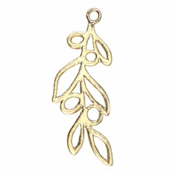 Medium Olives on Branch Brushed 14kt Gold Vermeille Amoracast - Connectors Pendants