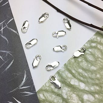 5.5 x 12mm Rectangle Lobster Claw Clasps Sterling Silver .925