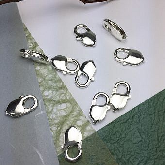 9 x 18.5mm Rectangle Lobster Claw Clasps Sterling Silver .925
