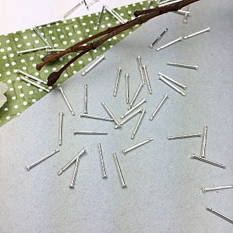 0.9x11mm Post Studs Notched with Flat Base Sterling Silver .925
