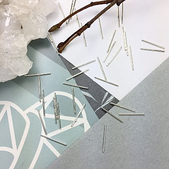 0.78x13mm Post Studs Notched (No Base) Sterling Silver .925