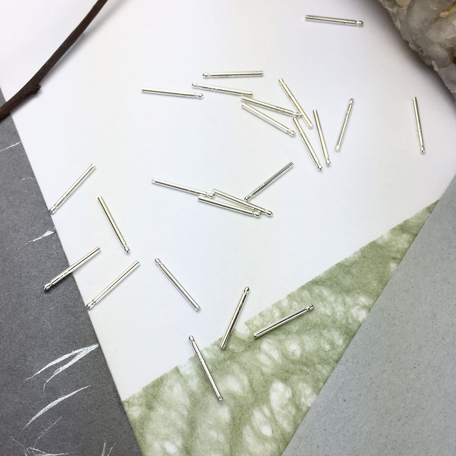1x12mm Post Studs Notched (No Base) Sterling Silver .925