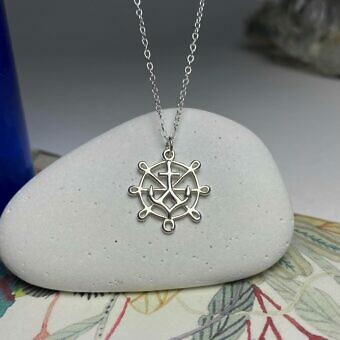 Alternative view of Captain's Wheel and Anchor Sterling Silver .925 Amoracast – Connectors Pendants Charms