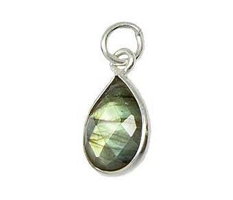Alternative view of Labradorite Teardrop Bezel Set Sterling Silver .925 - Pendants Charms