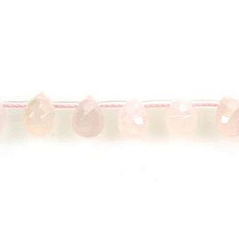 Alternative view of 6x9mm Faceted Briolette Pink Chalcedony Beads