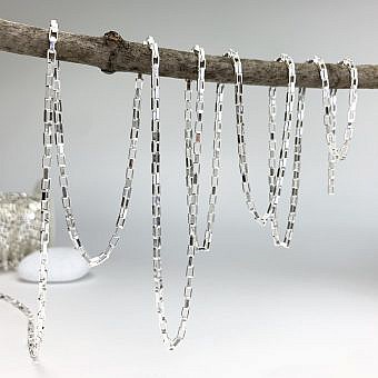 2.2mm Paperclip Rectangle Chain By the Meter Sterling Silver .925