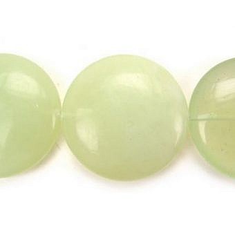 Alternative view of 30mm Smooth Round Coin Serpentine (New Jade) Beads