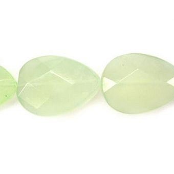 Alternative view of 25x18mm Faceted Teardrop Pear Serpentine (New Jade) Beads
