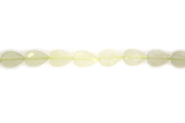 10x7mm Faceted Teardrop Pear Serpentine (New Jade) Beads - Image 2
