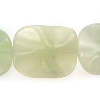 Alternative view of 35x30mm Waved Rectangle Serpentine (New Jade) Beads