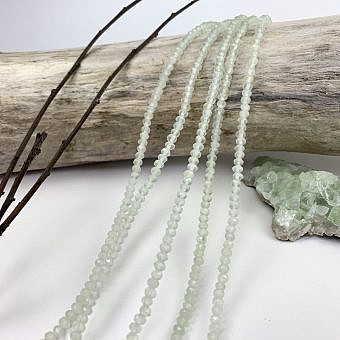 2x3mm Serpentine (New Jade) Faceted Rondelle Beads