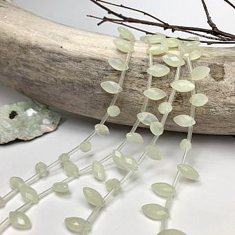 12x6mm Faceted Marquise Serpentine (New Jade) Beads