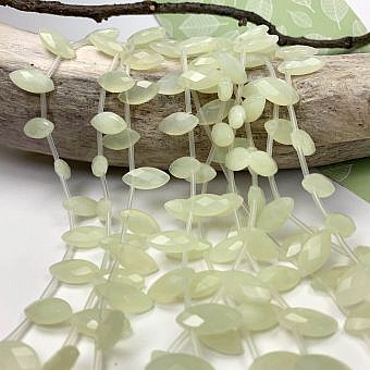 18x9mm Faceted Marquise Serpentine (New Jade) Beads