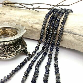 6x4mm Smooth Rondelle Iolite Beads