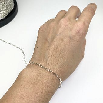 Alternative view of 2.50mm Paperclip Rectangle Chain By the Meter Sterling Silver .925